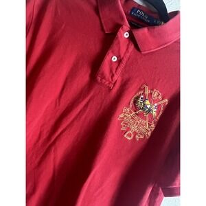 Polo Ralph Lauren Triple Pony #3 Horse Embroidered Rugby Shirt Custom Slim Fit L